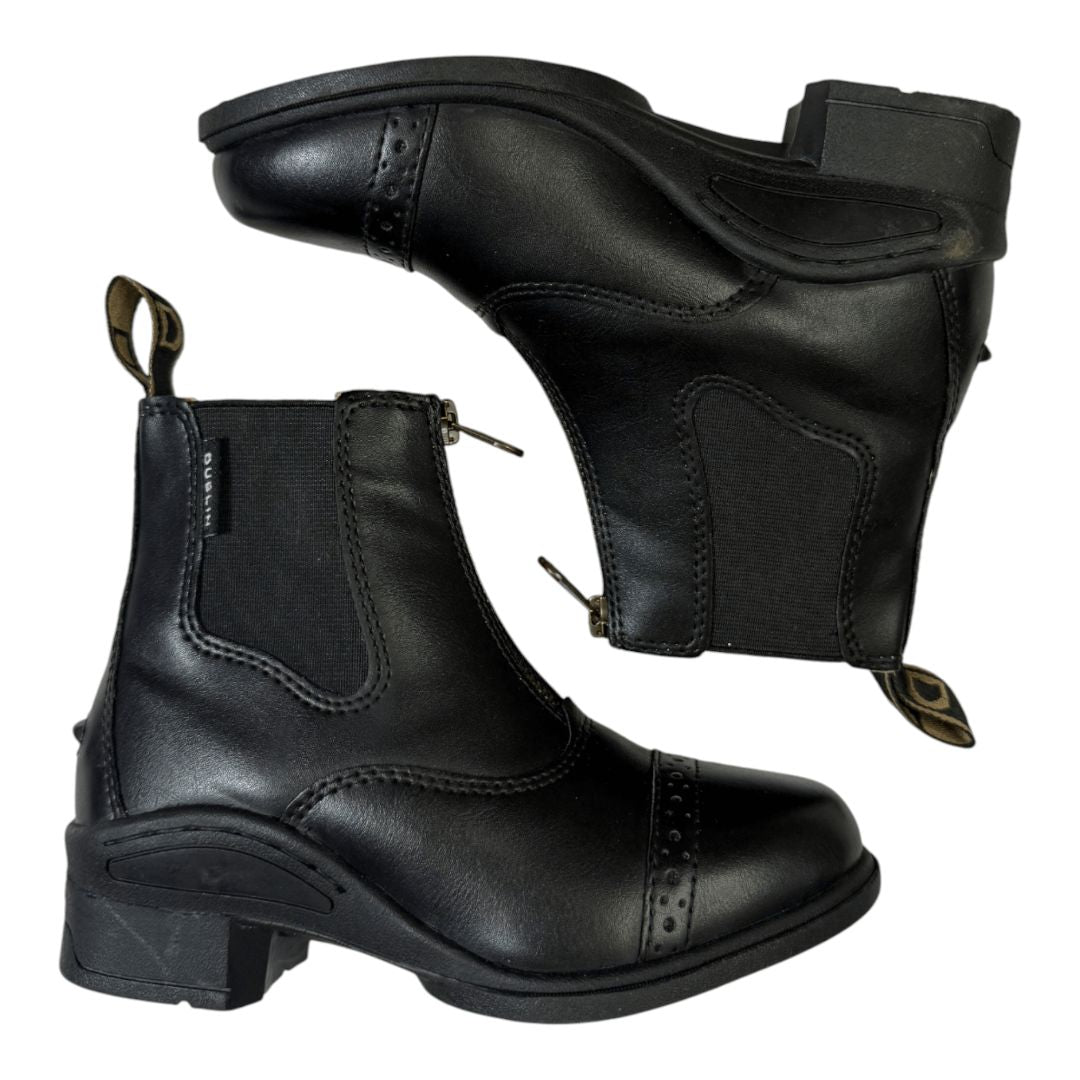 Dublin 'Foundation' Zip Paddock Boots in Black - Kid's 12