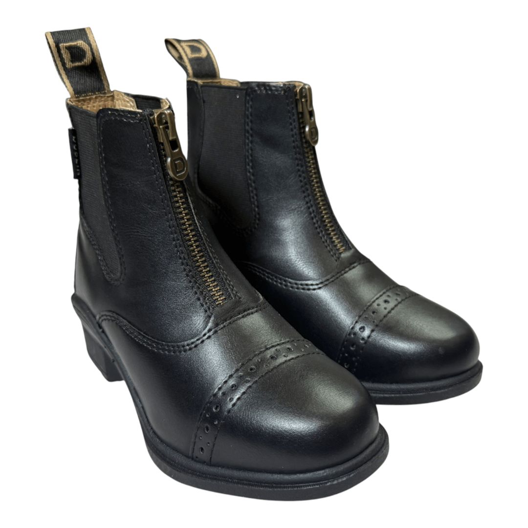 Dublin 'Foundation' Zip Paddock Boots in Black - Kid's 12