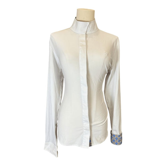 Ovation Long Sleeve Show Shirt in White - Woman's 38