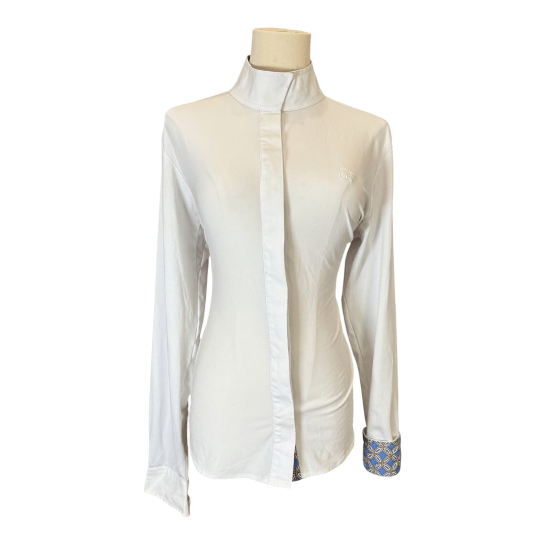 Equine Couture 'Isabel' Coolmax LS Show Shirt in White - Woman's Large (36)