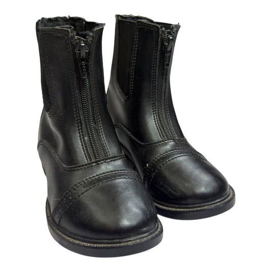 TuffRider 'Starter' Front Zip Paddock Boots in Black - Children's 12