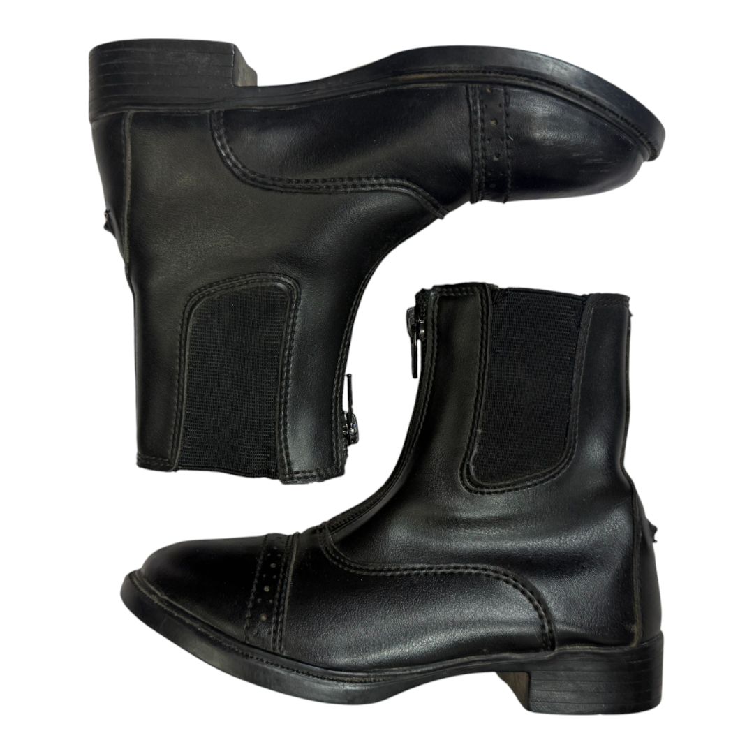 TuffRider 'Starter' Front Zip Paddock Boots in Black - Children's 12
