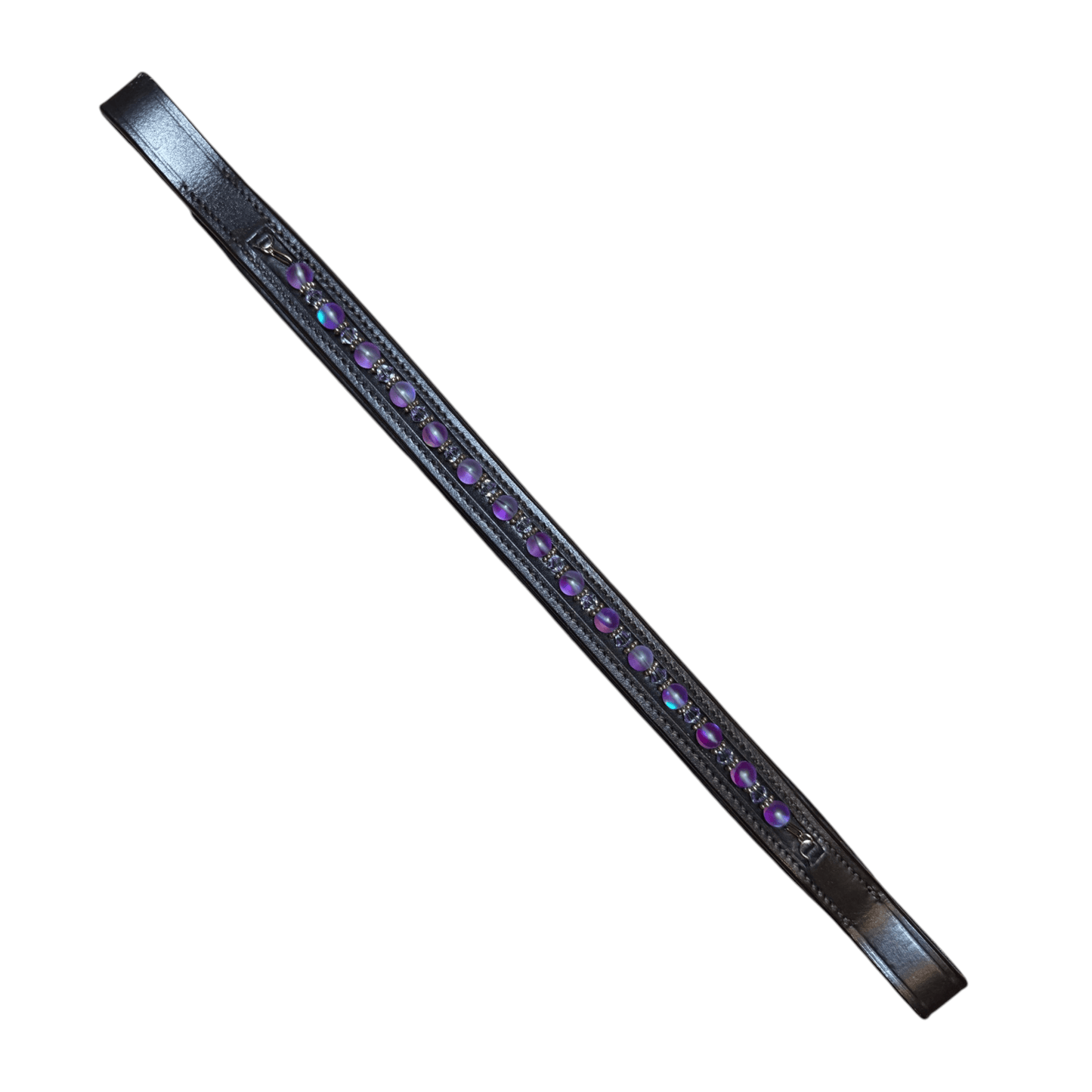 Inspiration Crafts Custom Browband in Purple / Havana - 15 3/4"