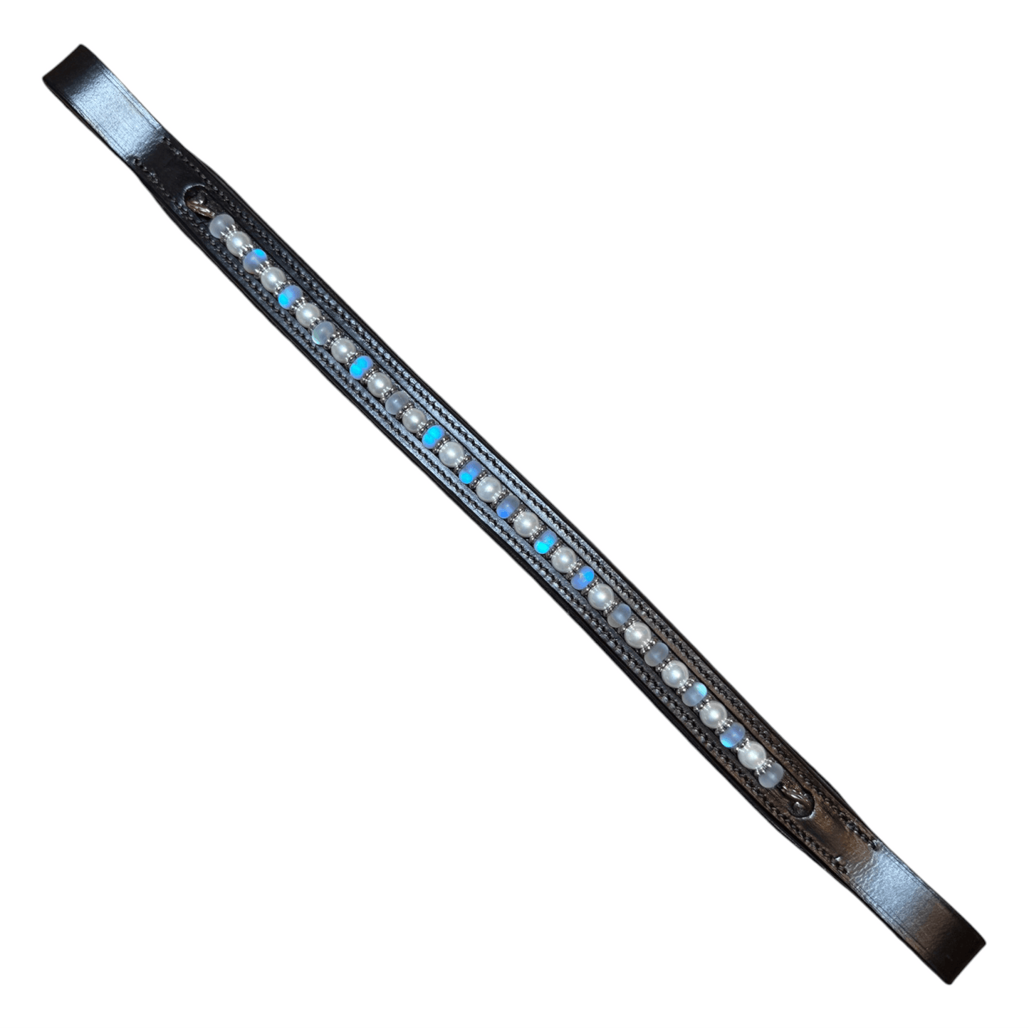 Inspiration Crafts Custom Browband in Pearl / Havana - 15 3/4"