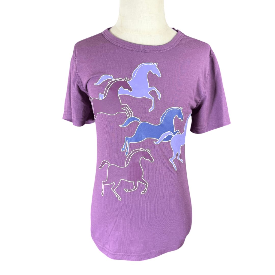 Kerrits 'Playful Ponies' SS Tee in Purple - Youth Medium
