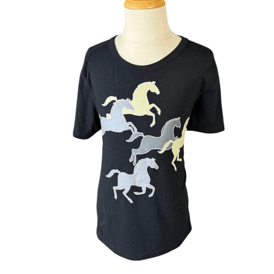 Kerrits 'Playful Ponies' SS T-Shirt in Black - Youth Large