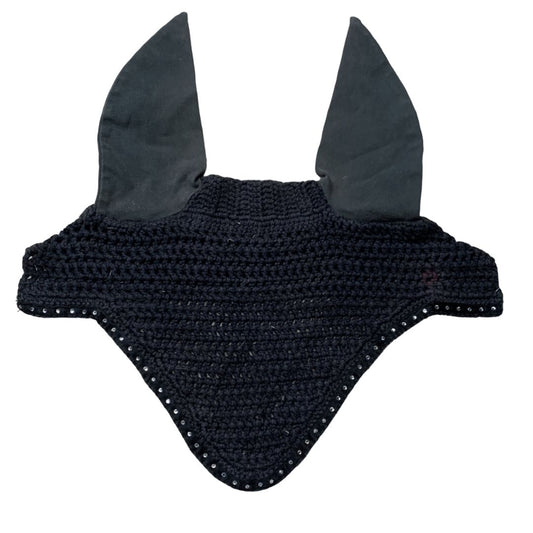Kentucky Fly Veil with Glitter Trim in Black - Full