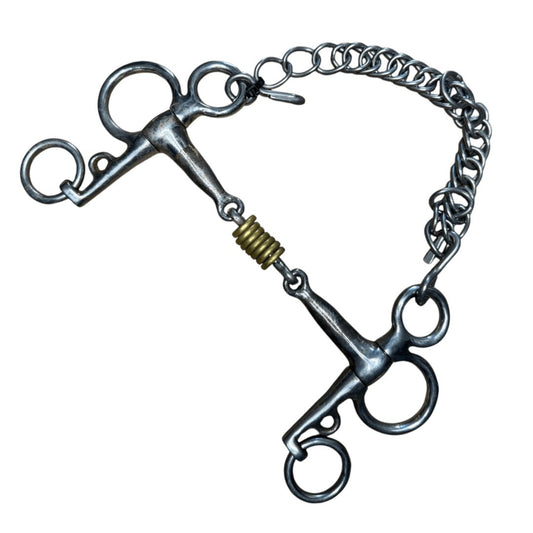 Blue Sweet Iron Brass Roller Pelham in Stainless Steel - 5 1/2"