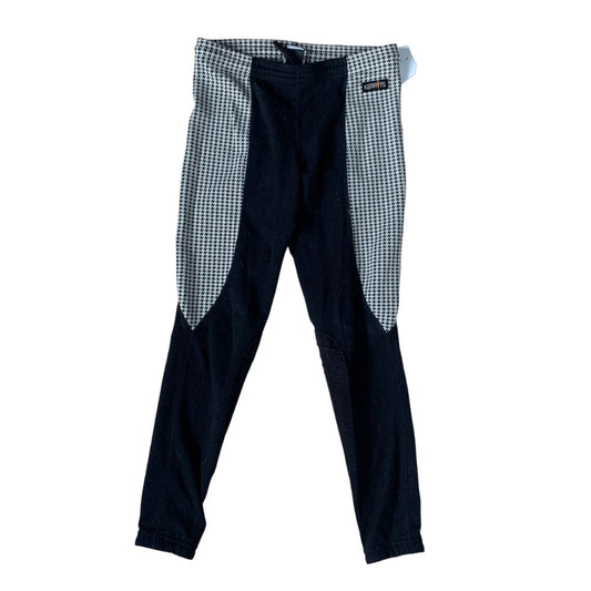 Kerrits Performance Tights in Black / Grey Houndstooth - Children's Medium