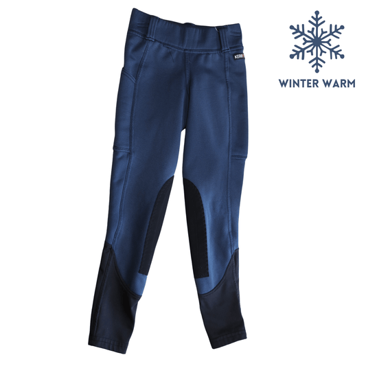 Kerrits 'Fleece Lite' KP Winter Riding Tights in Blue Houndstooth 