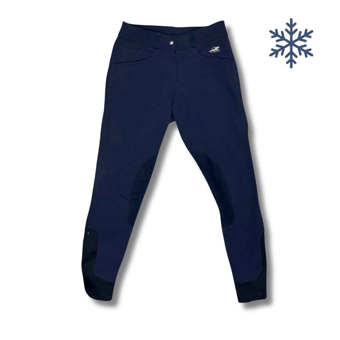 Piper by SmartPak 'Winter Essentials' Knee Patch Breech in Navy - Woman's 24R