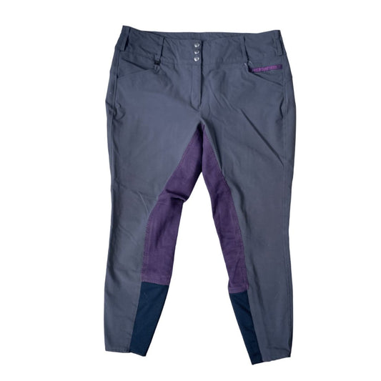 ROMFH 'Champion' Full Seat Breech in Grey / Purple - Woman's 36R
