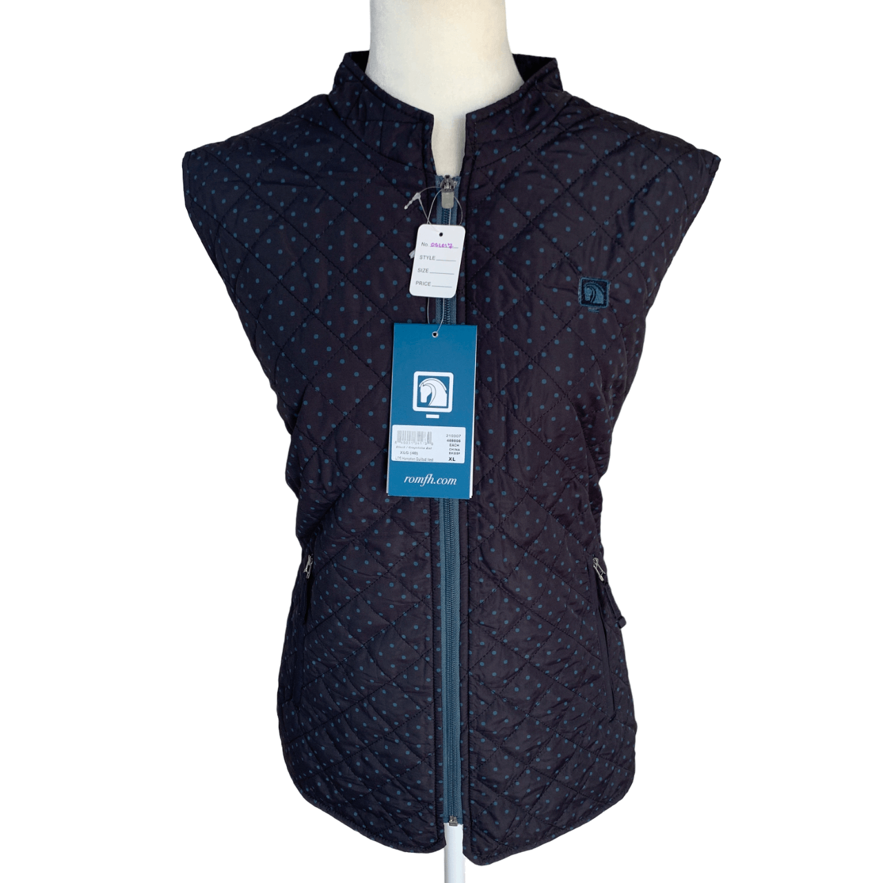 ROMFH 'Hampton' Quilted Vest in Navy / Blue - Woman's X-Large