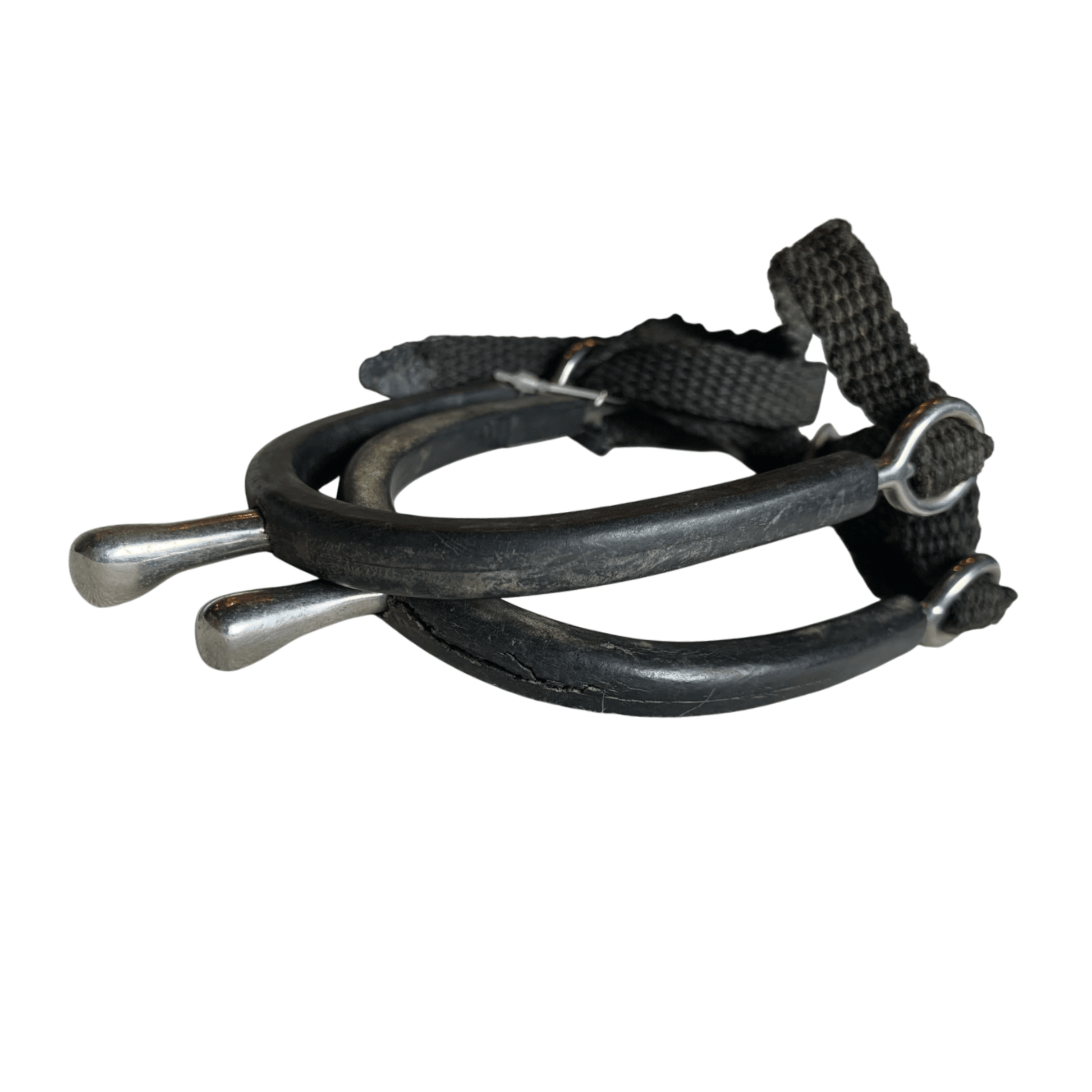 Rubber Covered Prince of Wales Spurs in Stainless Steel 