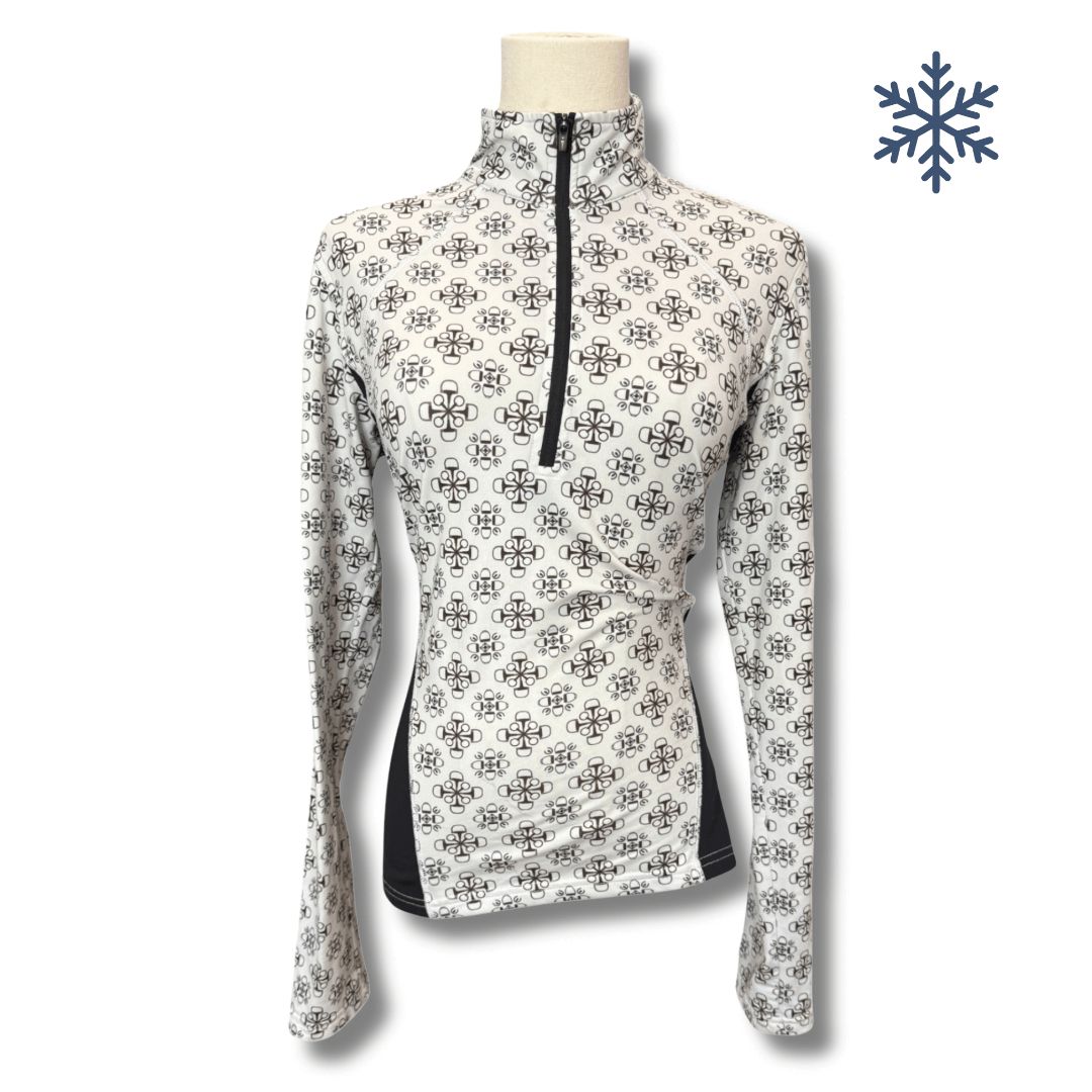 Kerrits Kerrits 1/4 Zip Fleece LS Riding Shirt in Off-White - Woman's Small