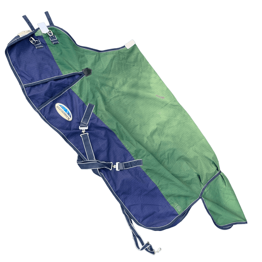 WeatherBeeta 1200D Standard Neck Medium Turnout in Green / Navy - 69"