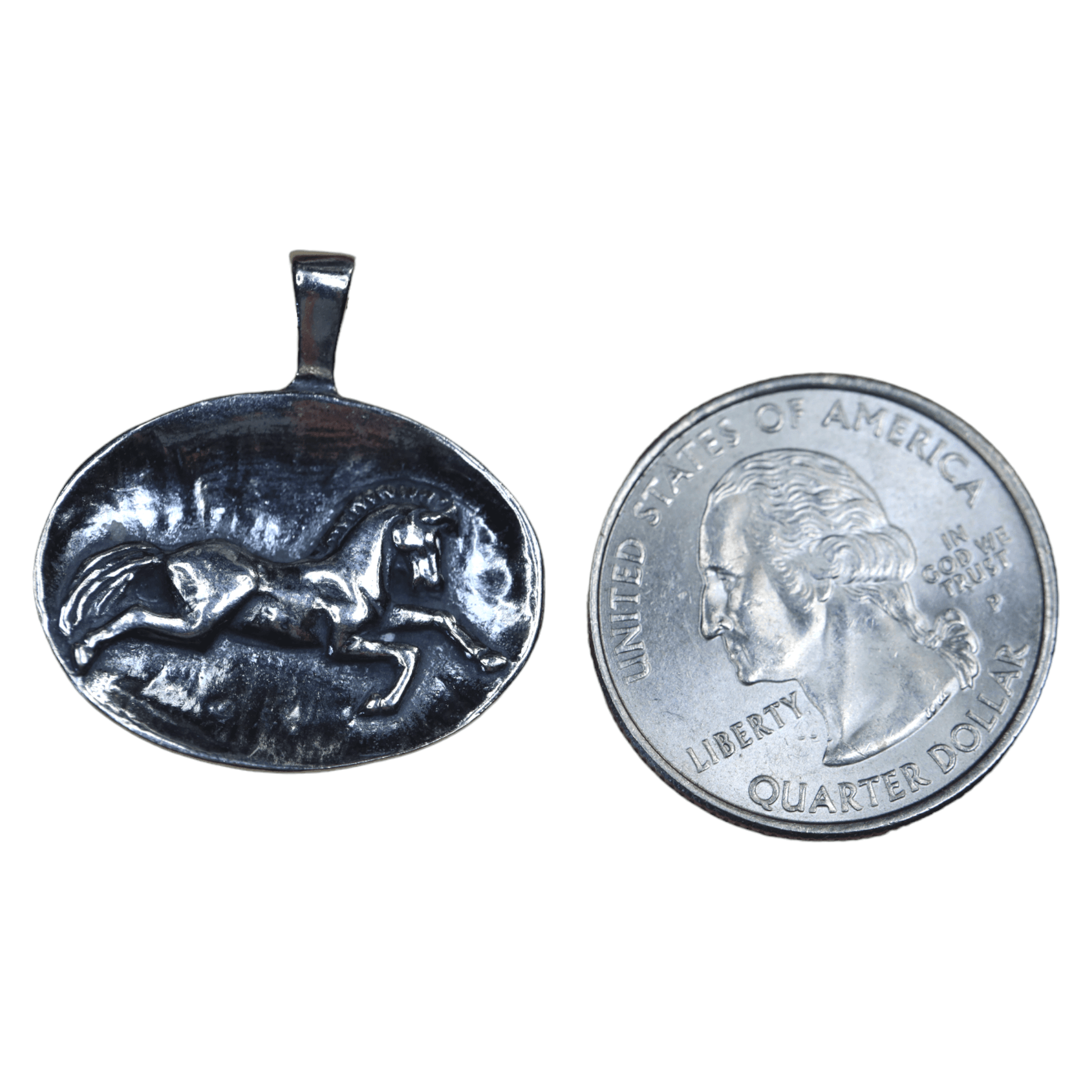 Baroque Horse Pendant in Sterling Silver