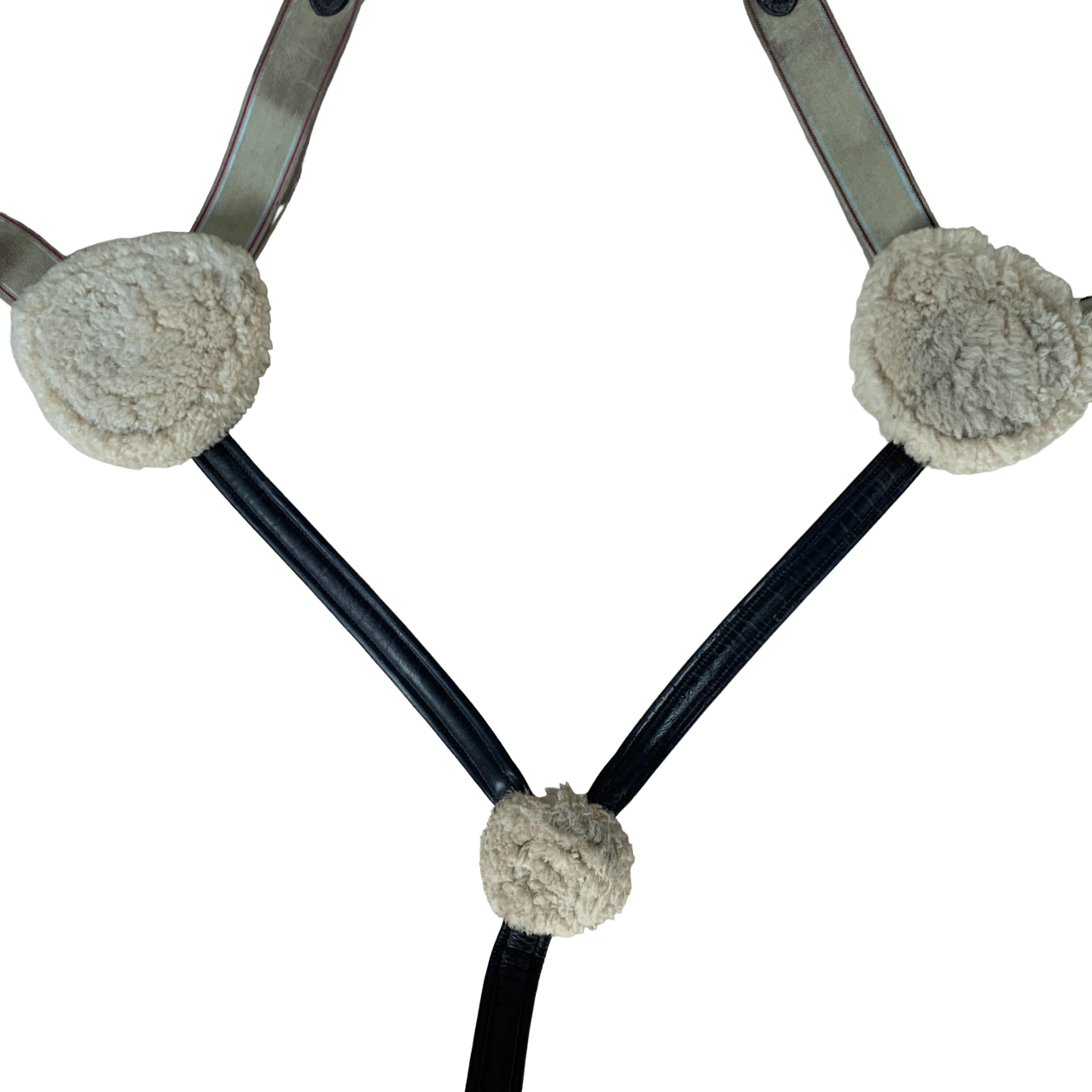 Leather 5-Point Breastplate with Fleece in Brown - Full