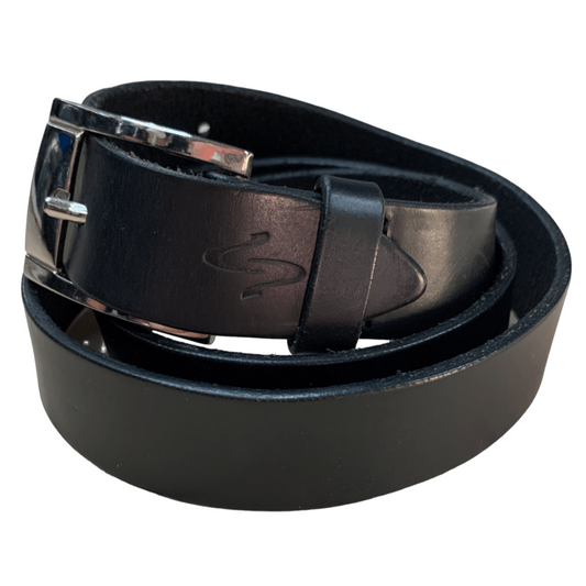 Ebrazio 'Curva' Curved Handmade Leather Belt 