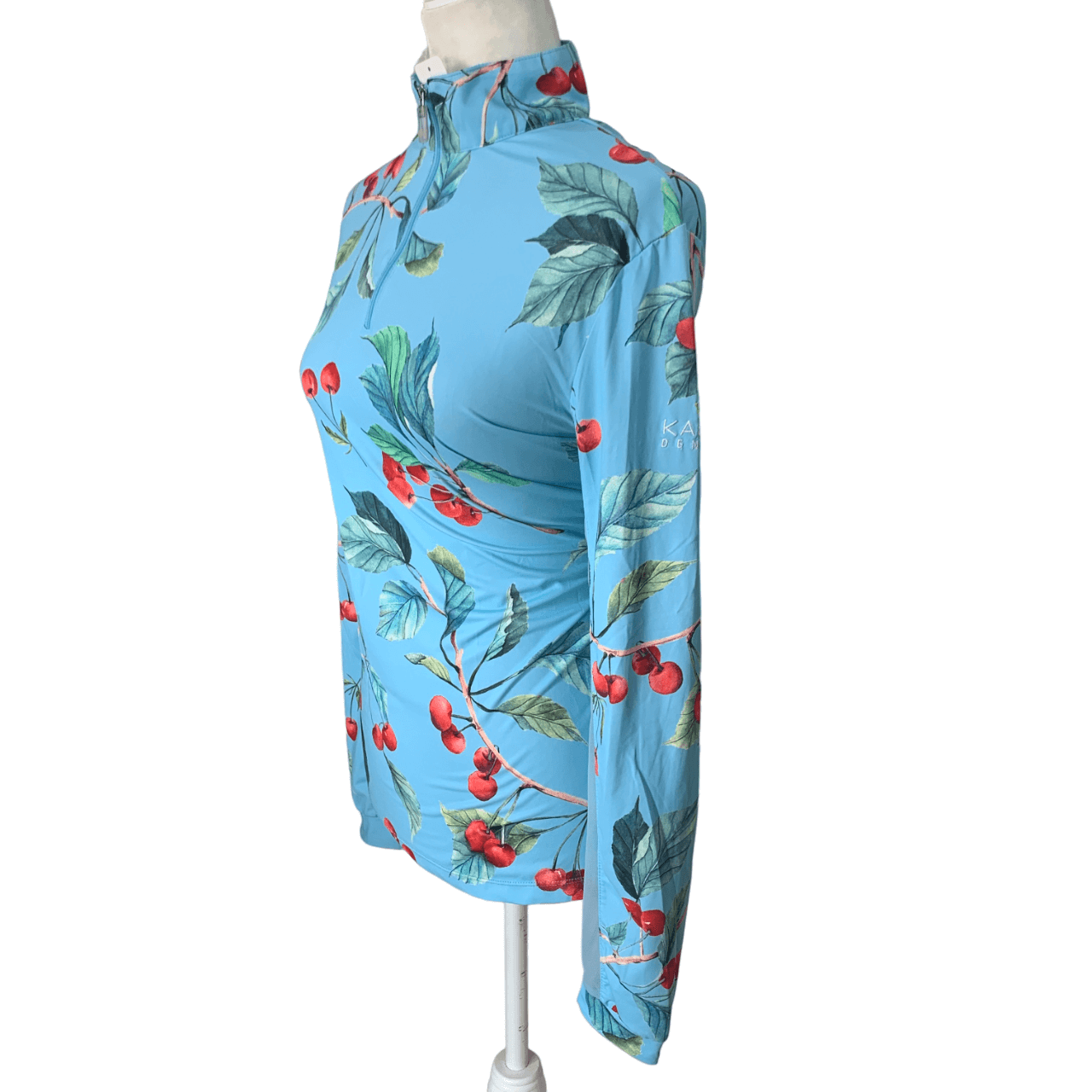 Kastel Denmark 'Watercolor California Cherries' Sun Shirt in Blue - Woman's X-Large