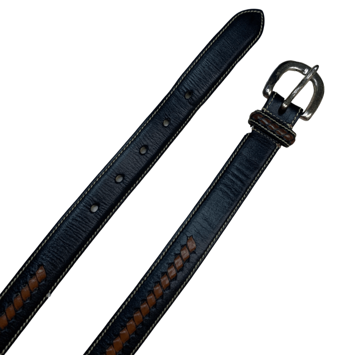 Façonnable Hand-Made French Leather Riding Belt 
