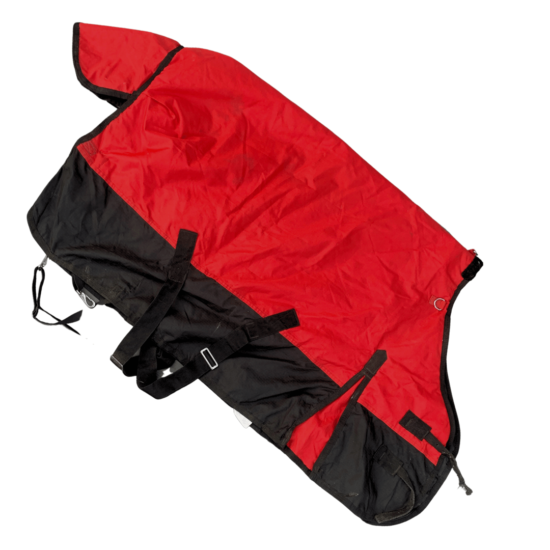 Tough1 Medium Weight Turnout Blanket in Red / Black 54" Banner Bay