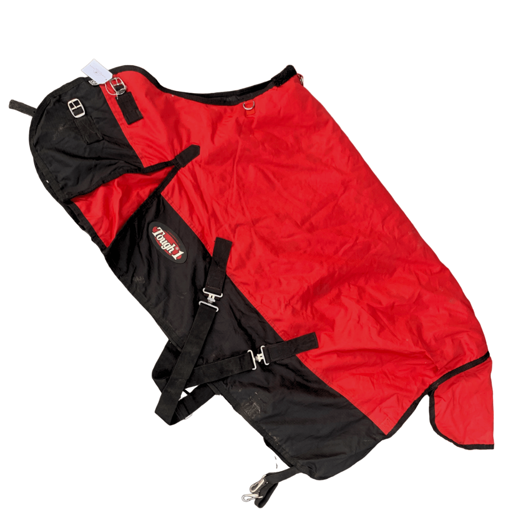 Tough1 Medium Weight Turnout Blanket in Red / Black 54" Banner Bay