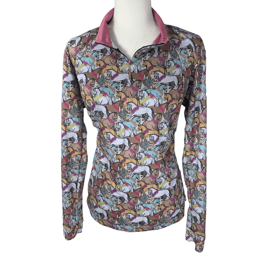 Espoir 'Esprit' Collection Sun Shirt in Horse Print - Woman's XXL