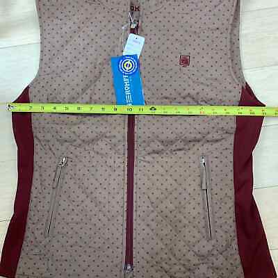 ROMFH 'Hampton' Quilted Vest in Tan / Maroon - Woman's X-Large