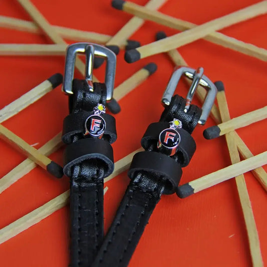 ManeJane F Bomb Spur Straps in Black - 17"