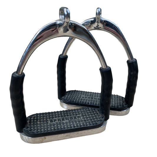 Herm Sprenger System 4 Offset Stirrups in Stainless Steel - 4 1/2"