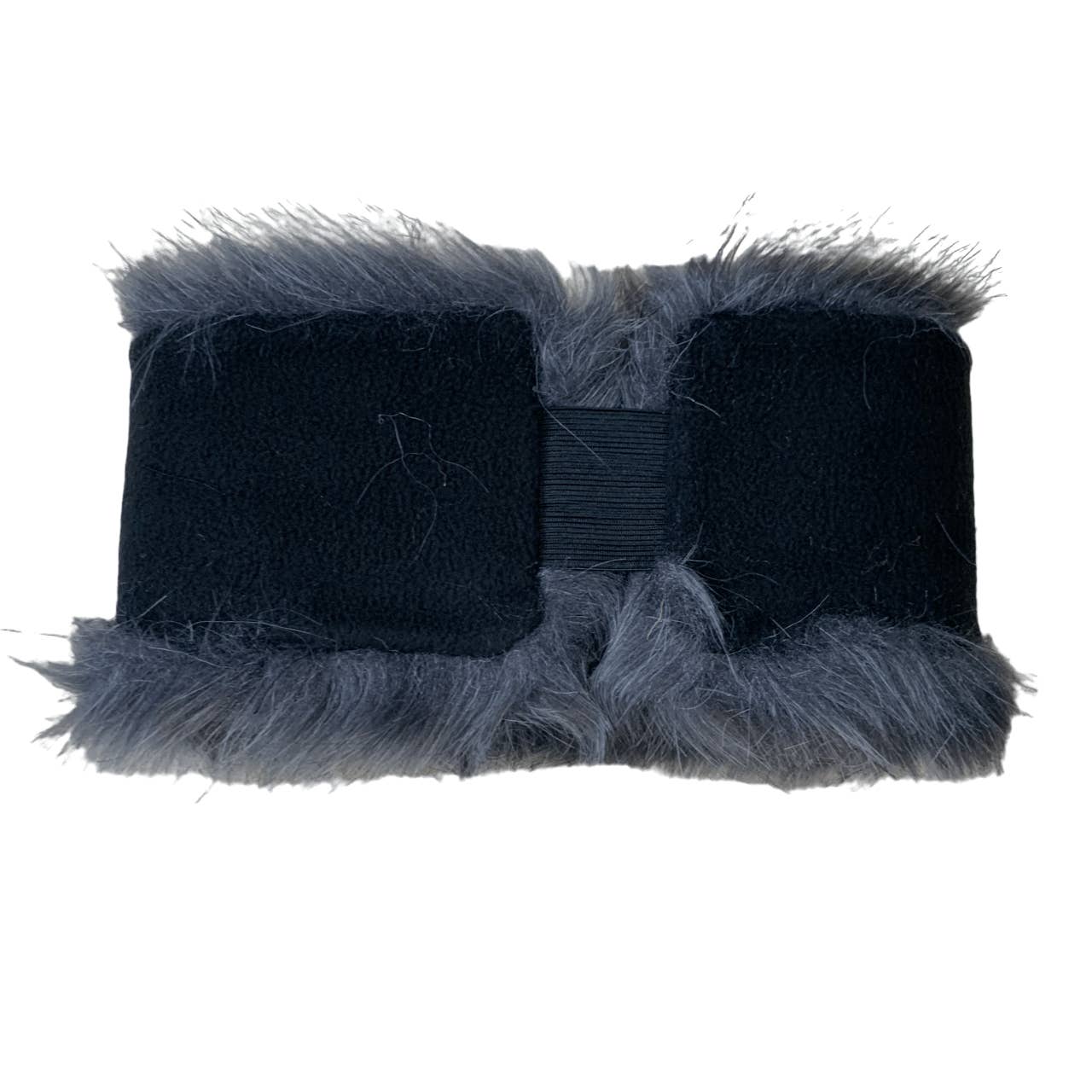 Horze Nadia Faux Fur Headband in Asphalt Dark Grey - One Size