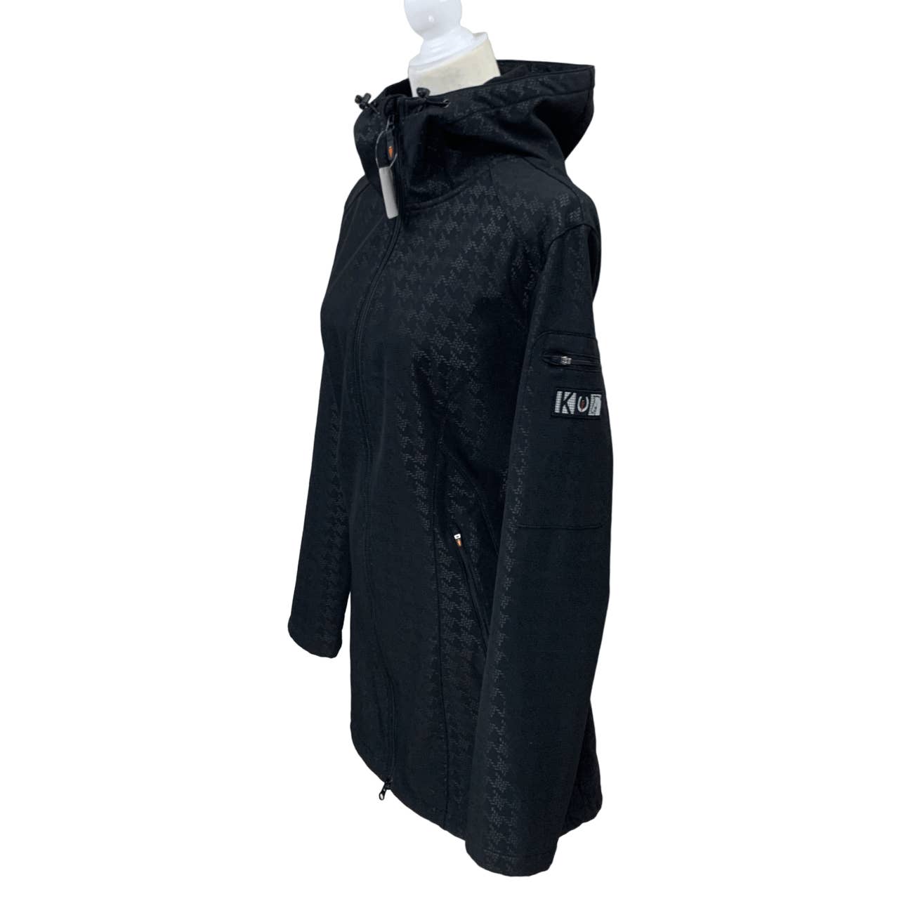 Kerrits 'Free Rein' Trench Coat in Black Hound's-tooth - Woman's X-Large