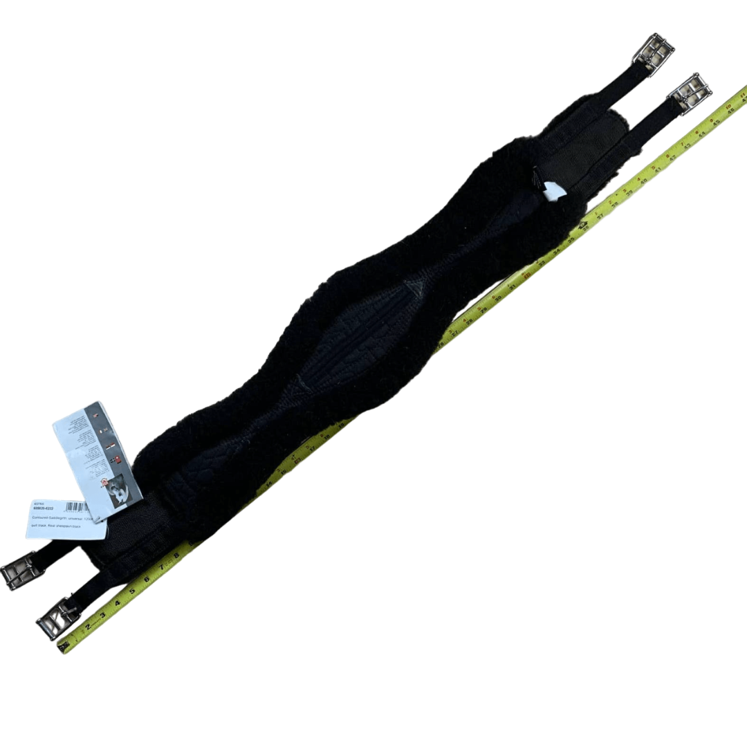 Mattes 'Platinum' Sheepskin English Girth in Black - 120cm  (47")