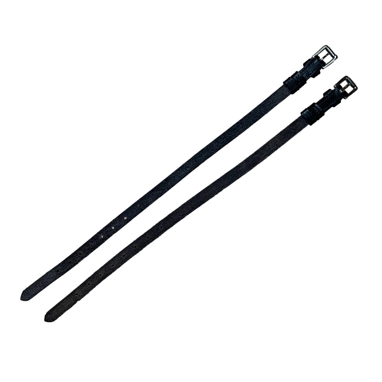 Leather Spur Straps in Black - 15"