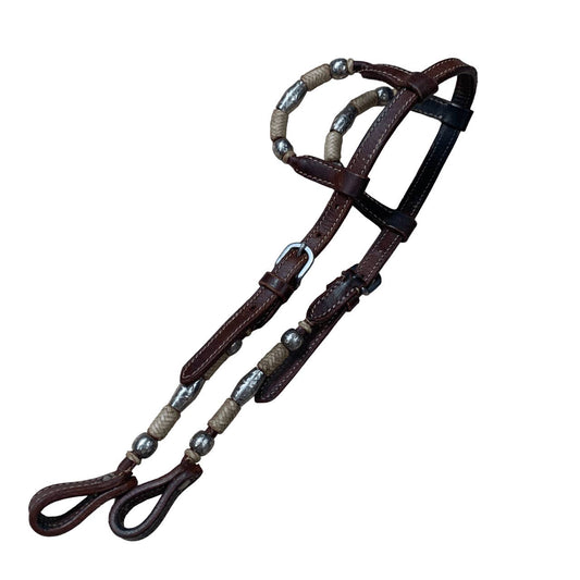 BLR Double Ear Headstall in Brown - Horse