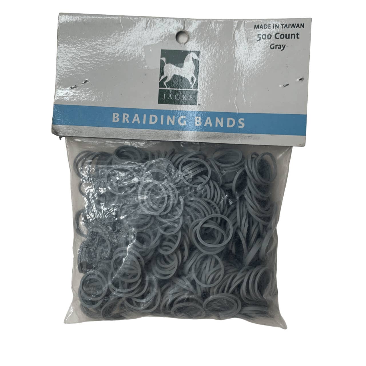 Jacks Braiding Rubber Bands in Gray - 500 Count