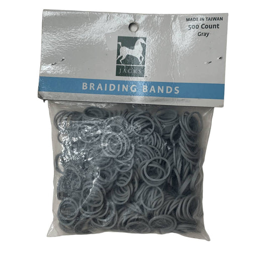 Jacks Braiding Rubber Bands in Gray - 500 Count