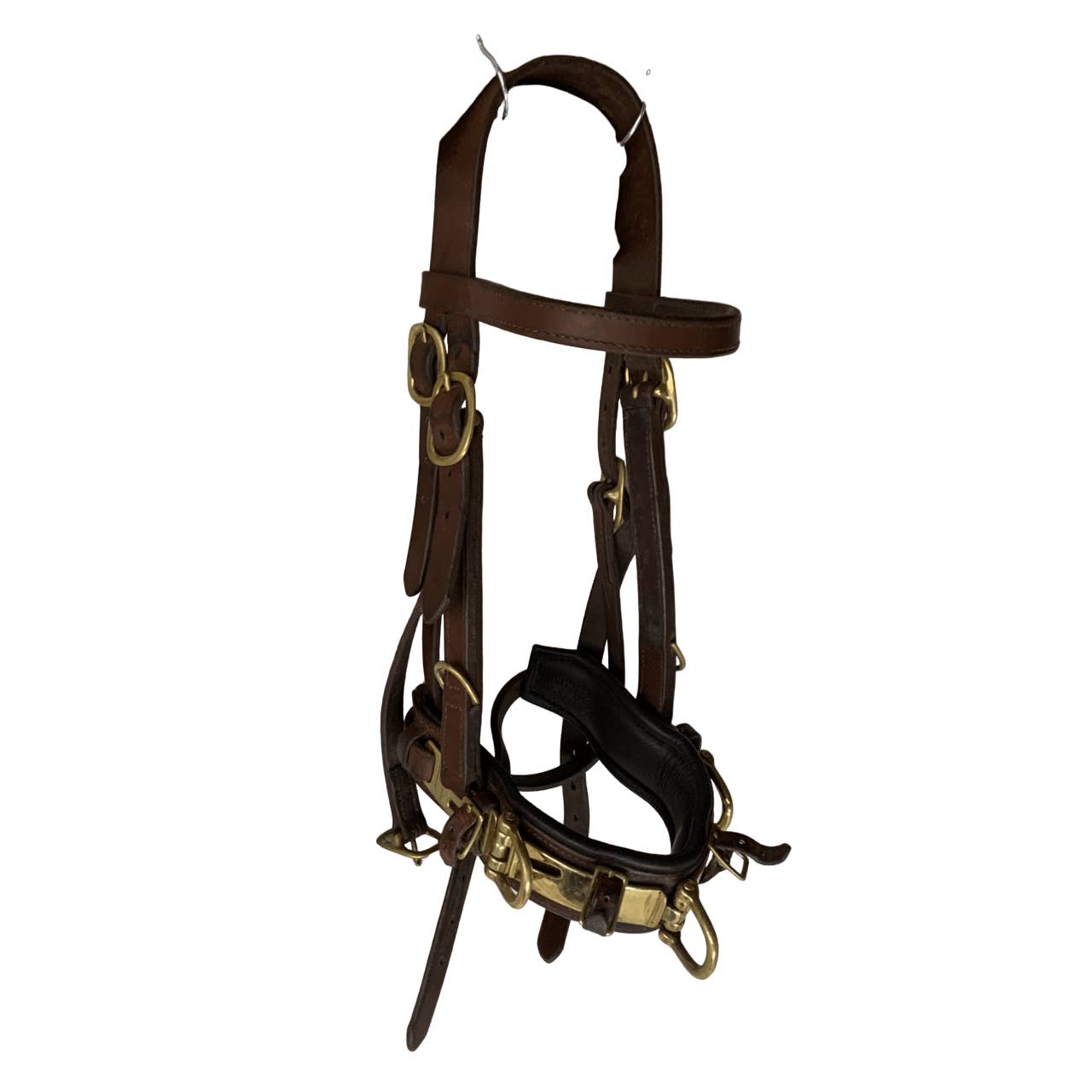 German Leather Lunging Cavesson in Brown Full Banner Bay Tack