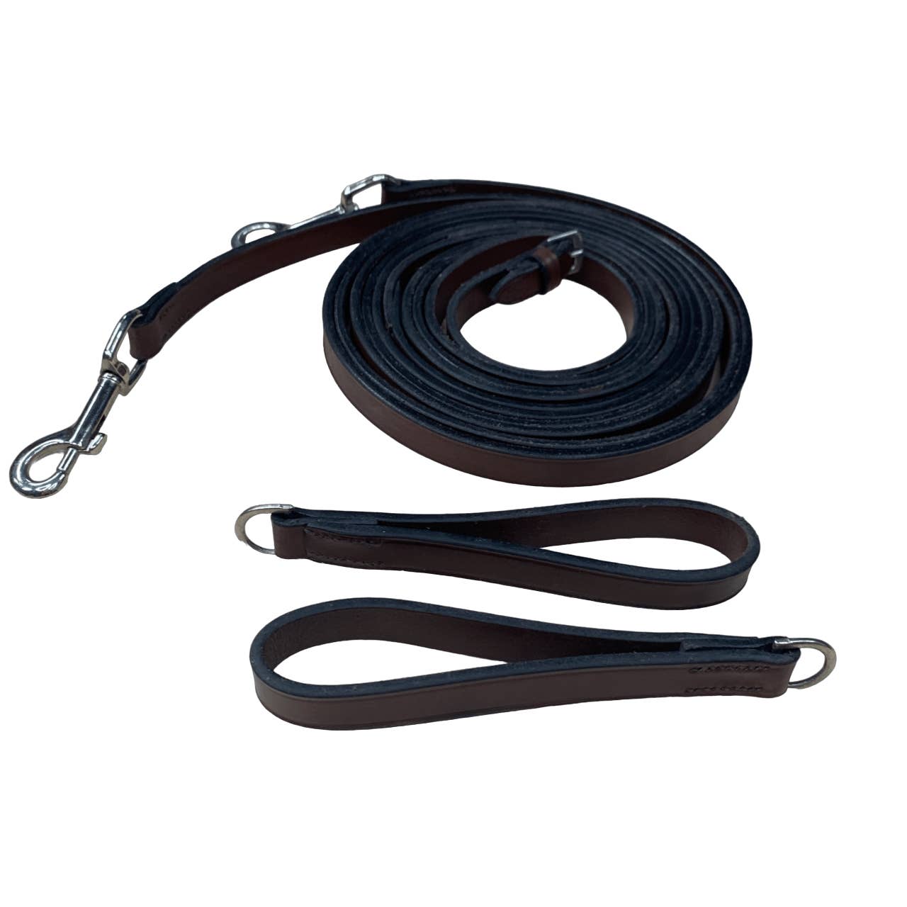 Schneiders Premier Leather Draw Reins With Girth Loop in Havana - 8'