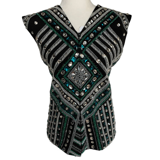 Custom Made Western Show Vest in Black - Woman's XL/XXL