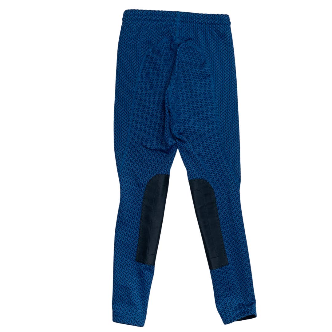 Kerrits 'Fleece Lite II' Riding Tight in Blue Harringbone - Youth Small