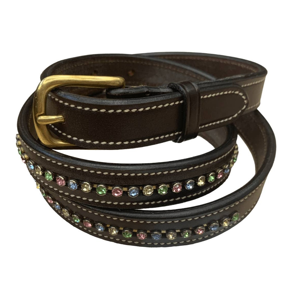 Horse Fare Products (HFP) Rhinestone Riding Belt in Brown - 36