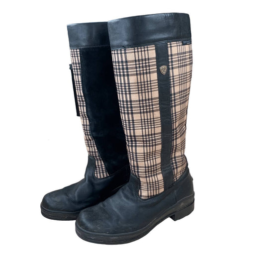 Ariat 'Windermere' Plaid Baker Tall Boots in Black - Woman's 11B