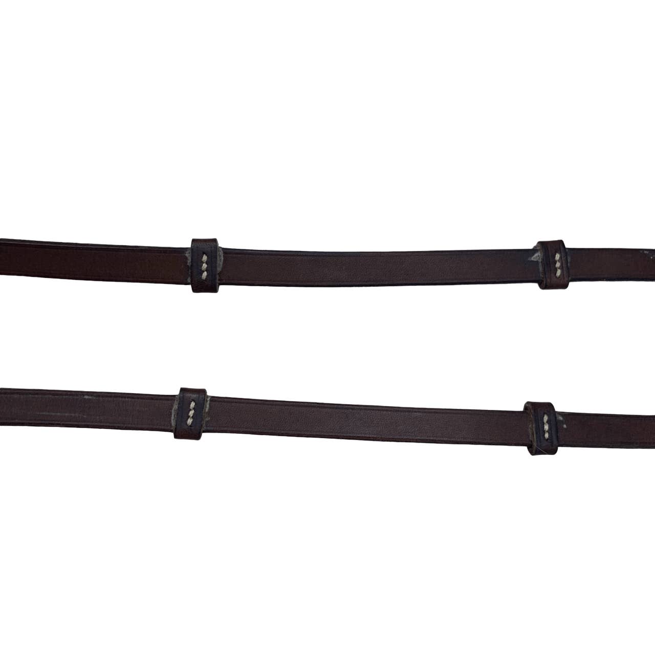 Plain English Reins with Hand Stops in Brown - 56"