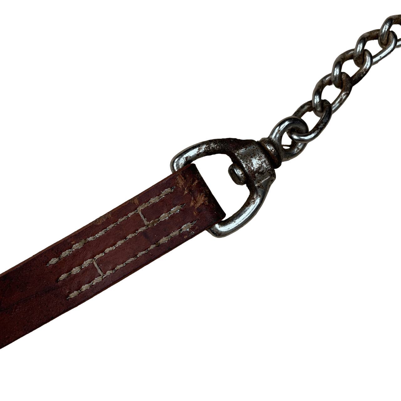 Leather Show Lead Rope with Stud Chain - 81"