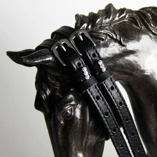 ManeJane Three Stones Spur Straps in Black - 17"