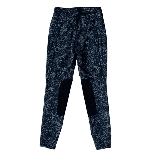 Kerrits Knee Patch Performance Tights in Black & Grey Print - Youth Medium