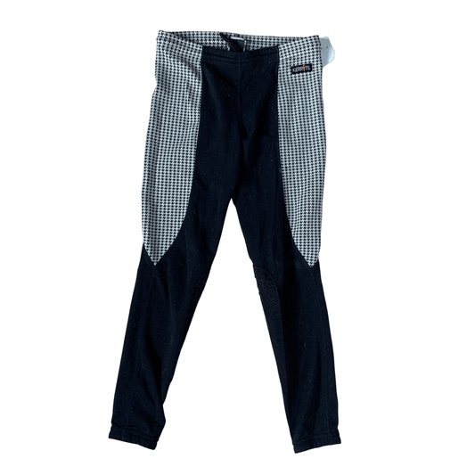 Kerrits Performance Tights in Black / Grewy Houndstooth - Youth Medium