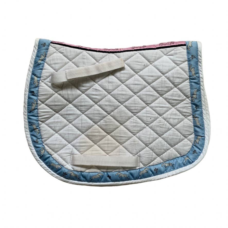 Equine Couture Quilted Saddle Pad in White - Pony